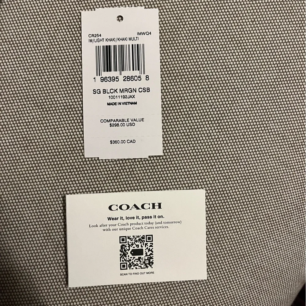 NWT Morgan Crossbody In Blocked Signature Canvas light khaki - Picture 9 of 10